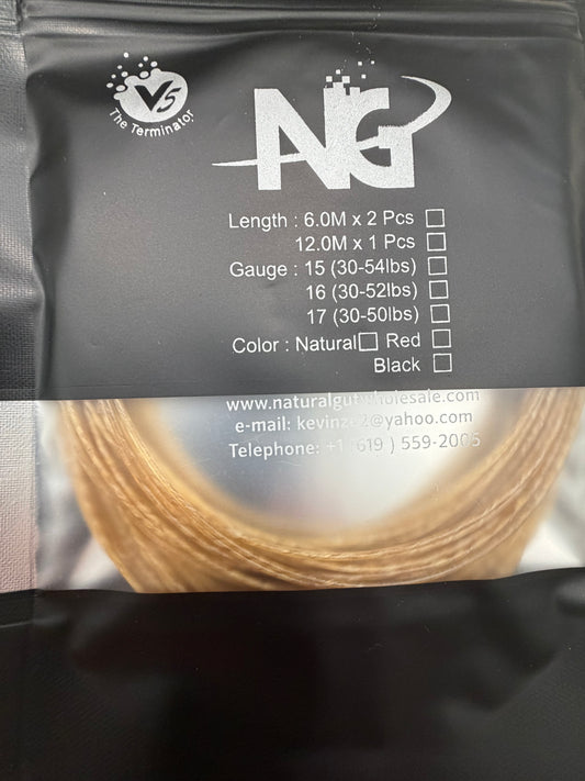 NG 15G (135) V5 PU Coated Natural Gut - Length: (20') x 2 Pcs